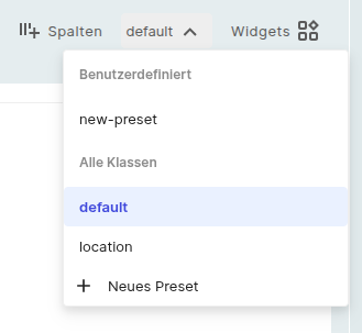 Ansichten und Presets