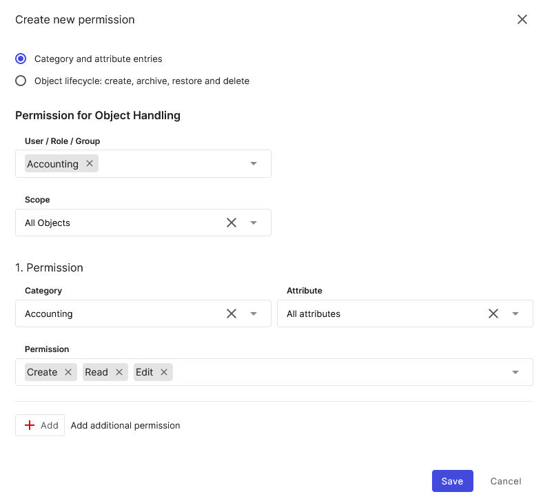 Create accounting permissions