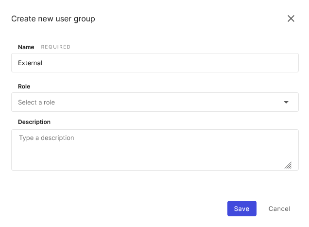 Create new user group